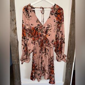 Lovestitch Pink Floral Long Sleeve Dress